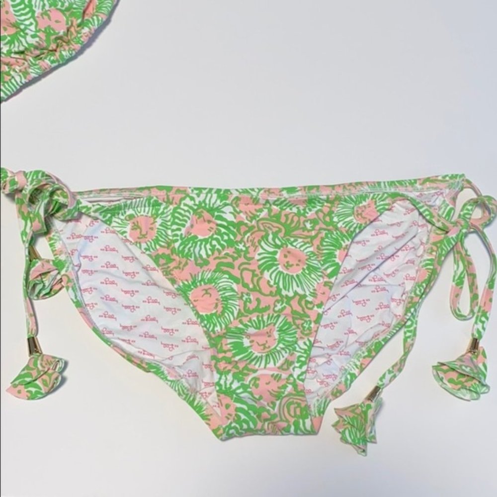 Lilly Pulitzer Green & Pink Lion Print Bikini Bottom